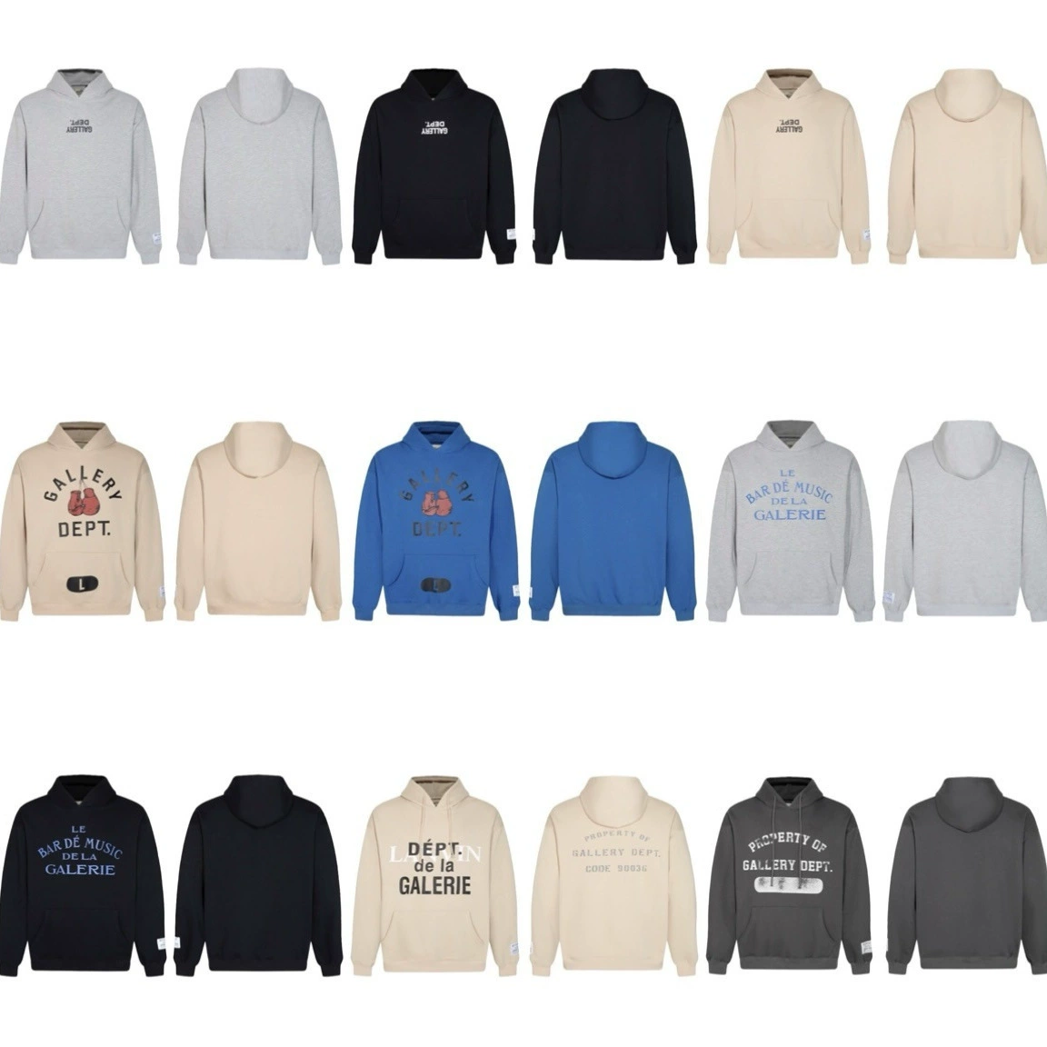 24. трансграничный американский модный бренд GALLERY DEPT, толстовка с капюшоном и надписью GALLERY, мужская и женская уличная куртка