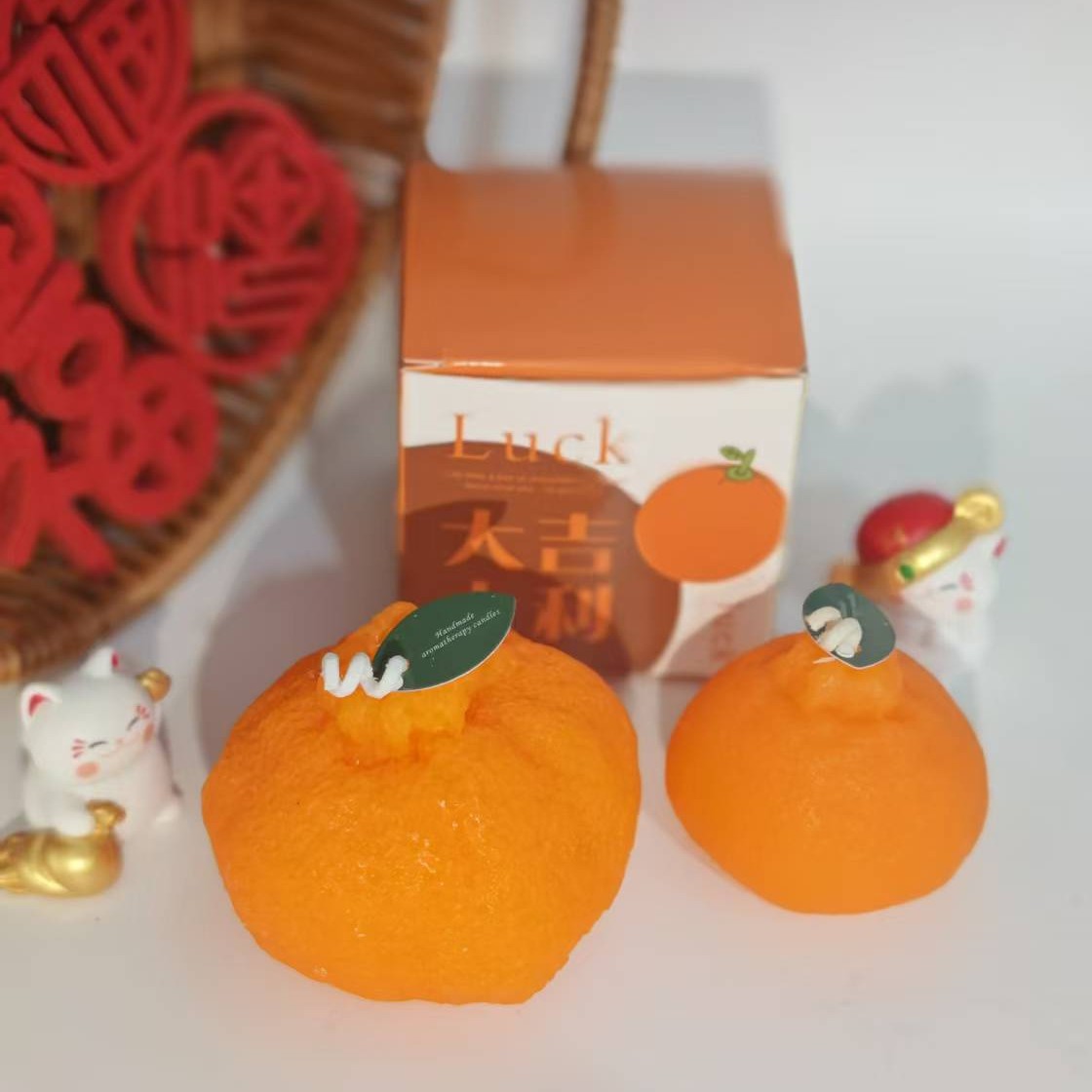 Fealdas de arroz * regalos de mano de fragancia de boda * naranja perfumes hechos a mano vela de estilo de Año Nuevo al por mayor