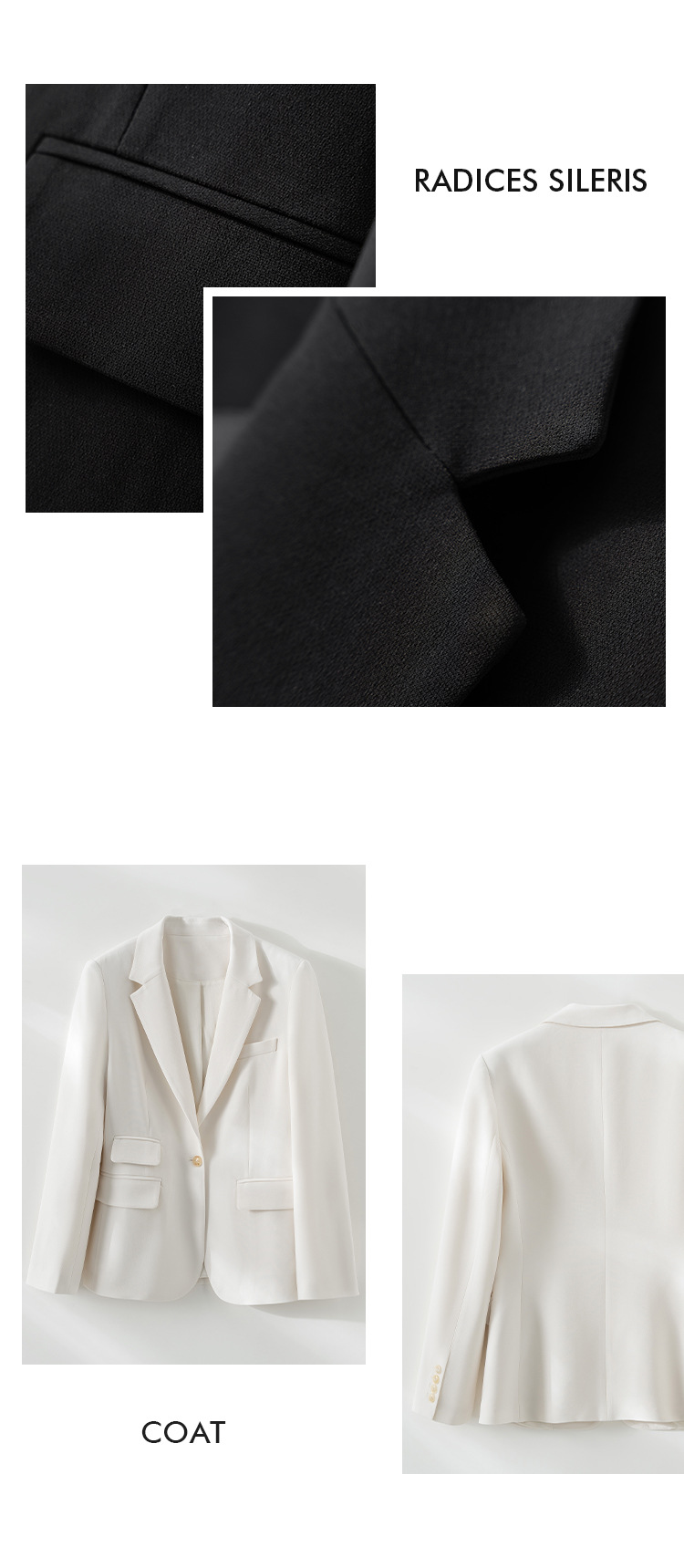 Women's Triacetate Blazer Slim Fit One Button Suit Jacket_voghion.com