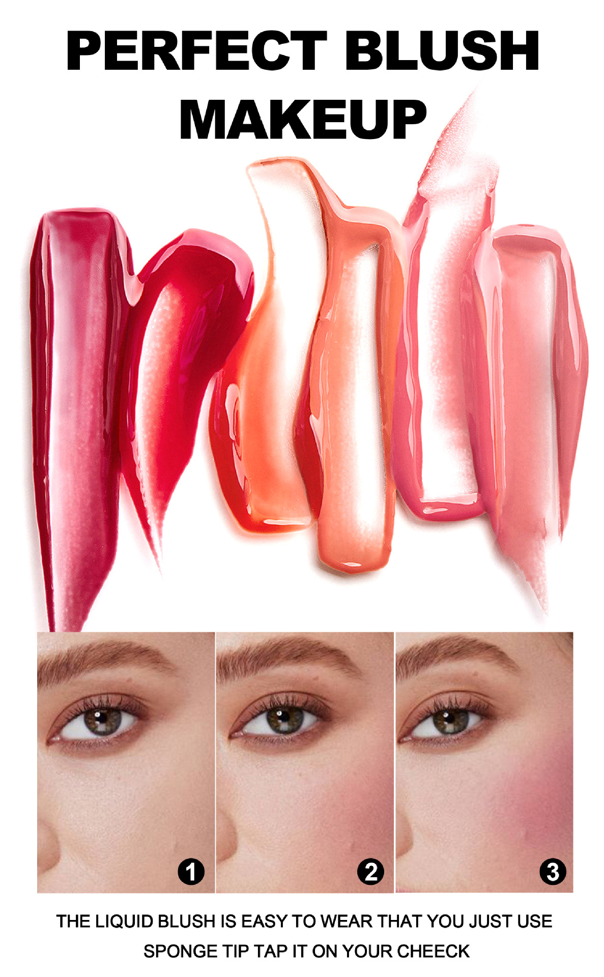 Cross-border liquid blush Contouring HANDAIYAN Natural Modification Easy to color matte Blush Liquid Blush Blush Specification drawing