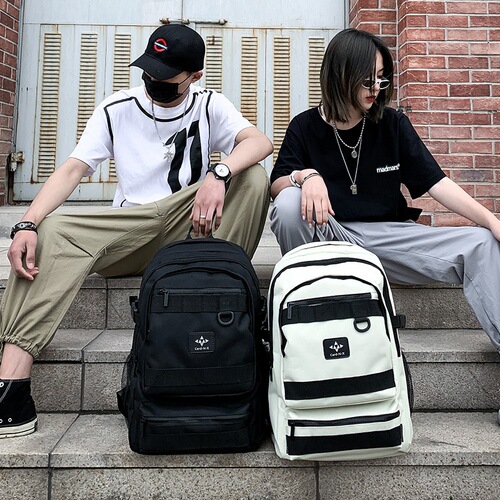  New Backpack Men's Trendy Brand Fashion Trend Personality High School Student School Bag Korean Version Versatile Couple Backpack