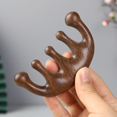 Seiko Argentinian green sandalwood five-tooth large head massage comb head meridian massage comb solid wood tooth head therapy comb