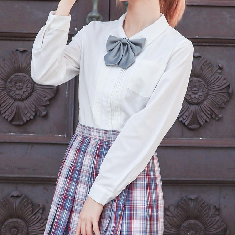 Accordion Pleated Original White Long-Sleeved Jk Shirt for Female Students, Short-Sleeved Inner Shirt, Mass-Produced by the Manufacturer