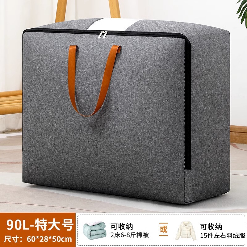 Bolsa de edredón de algodón bolsa de almacenamiento de dormitorio de viaje catiónico bolsa de embalaje de ropa de edredón de gran capacidad bolsa de almacenamiento de organización en movimiento