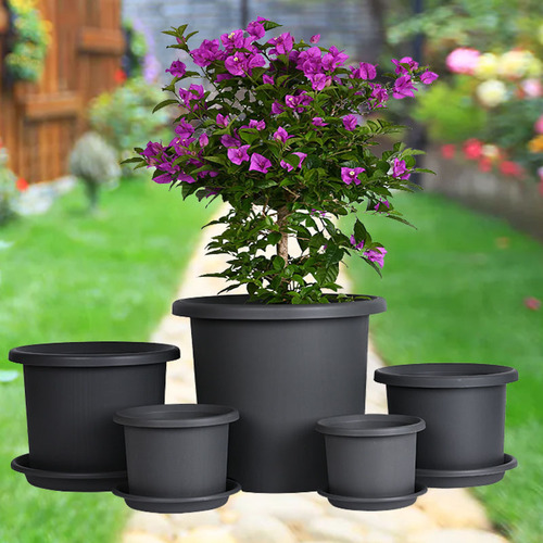 Nordic indoor and outdoor large flower pots thickened straight breathable gallon pot rose green mountain pot large plastic flower pot wholesale