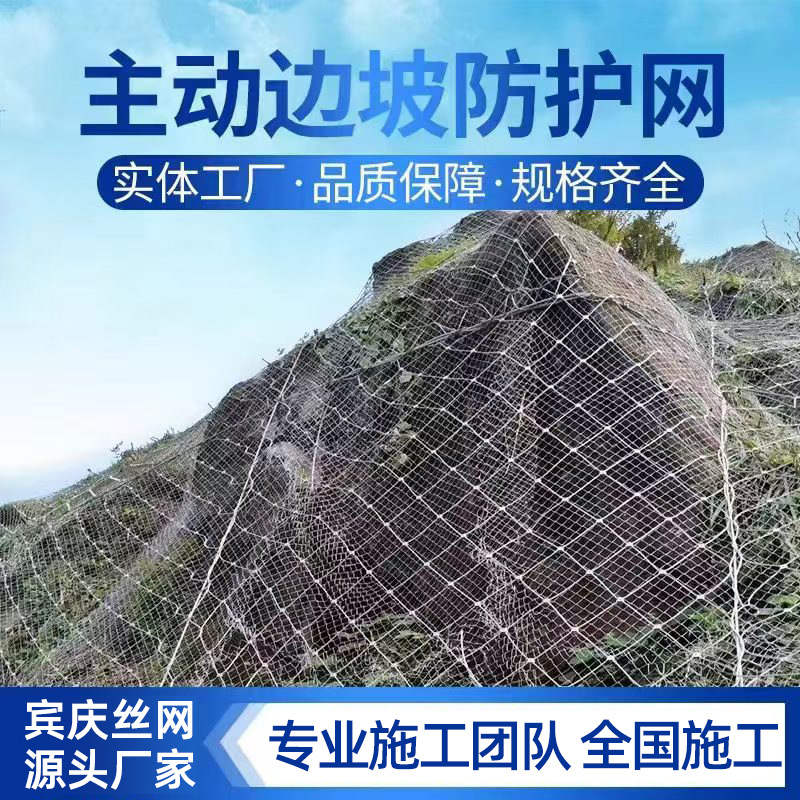 主动边坡防护网防落护石网山体护坡网绞索网APS型柔性边坡防护网