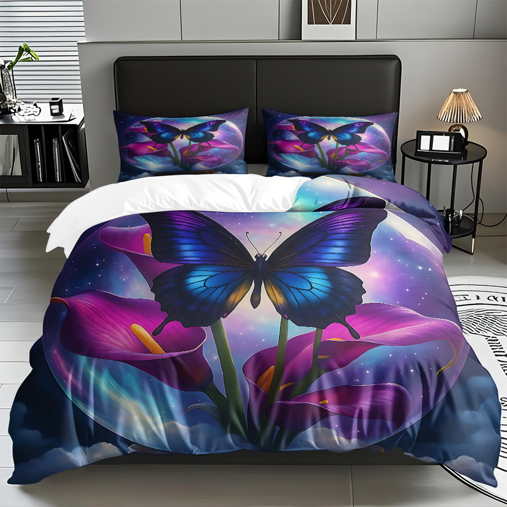 Butterfly series digital print edredón comercio electrónico transfronterizo preferido fuente fábrica adaptada modo TEMU / JIT