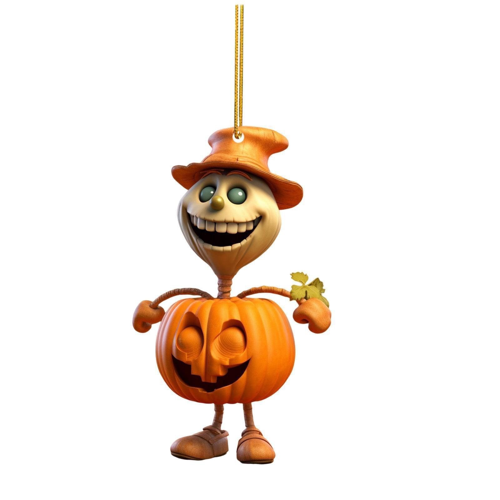 Halloween transfronterizo acrílico calabaza colgante transfronterizo espejo retrovisor colgante remolque de automóvil de vacaciones