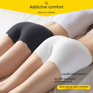 Shorts summer ladies underwear Ice Silk safety pants lace leggings large size three-minute pants no trace anti-light Wholesale - ShopShipShake