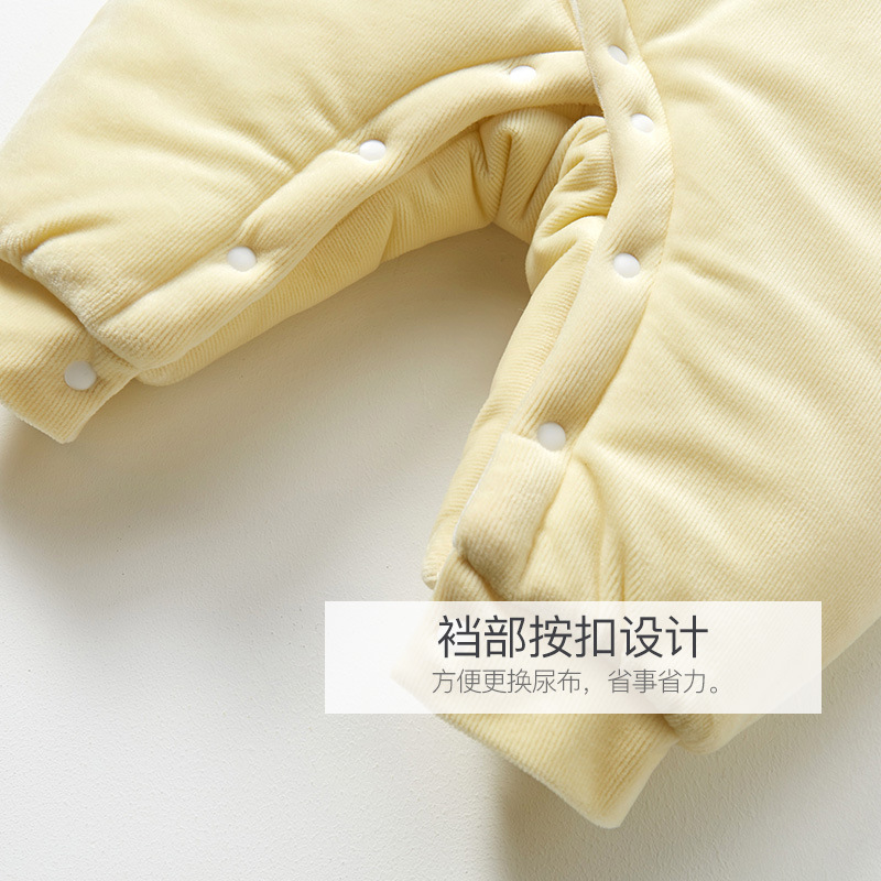 Mono para bebé para primavera, otoño e invierno, ropa para recién nacidos, conjunto de pelele acolchado de algodón grueso y cálido para niños y niñas, conjunto de invierno.