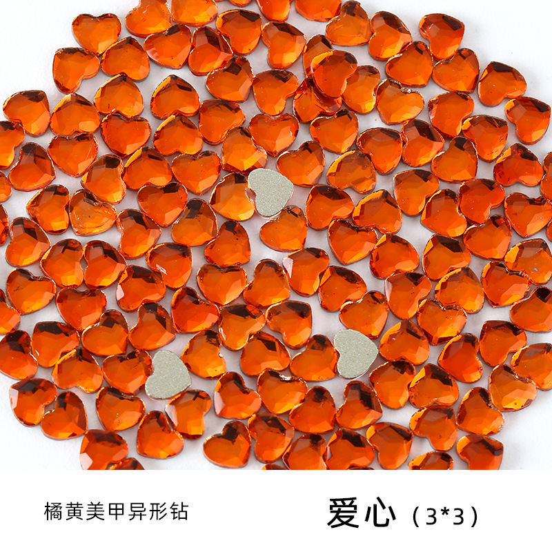 オレンジ色の異形ドリルの美甲ドリルのアクセサリーの卸売りは浦江工場の水ドリルの愛の水滴の馬の目のガラスのドリルを混ぜます。|undefined