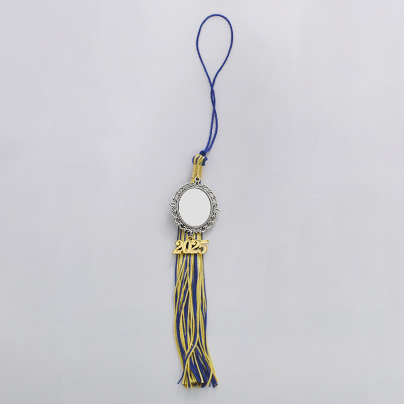 Europa y los Estados Unidos 2025 temporada de graduación sombrero de licenciatura colgantes de bordas en blanco de transferencia de calor DIY colgantes de metal