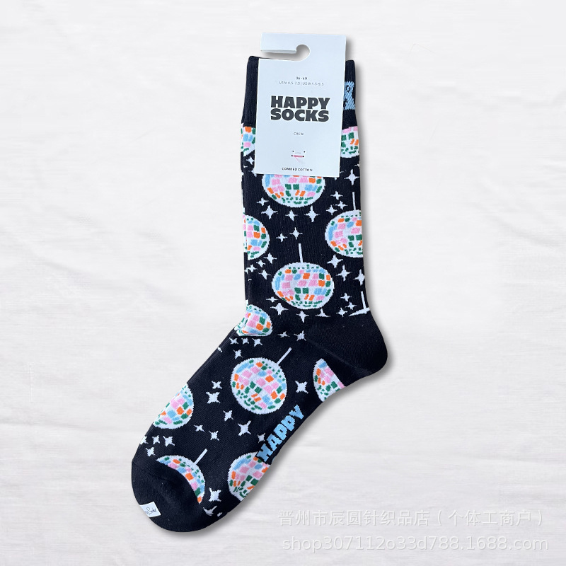 happysocks suecos calcetines de moda damas in-mode versátil animación calcetines de algodón de cintura alta al por mayor