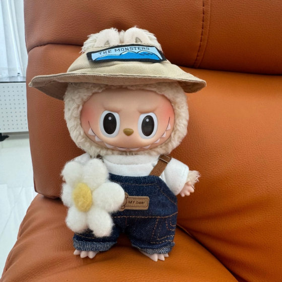 Coke Labubu17Cm First Generation Macaron Third Generation High-Energy Clothes Blind Box Baby Clothes Change Overalls