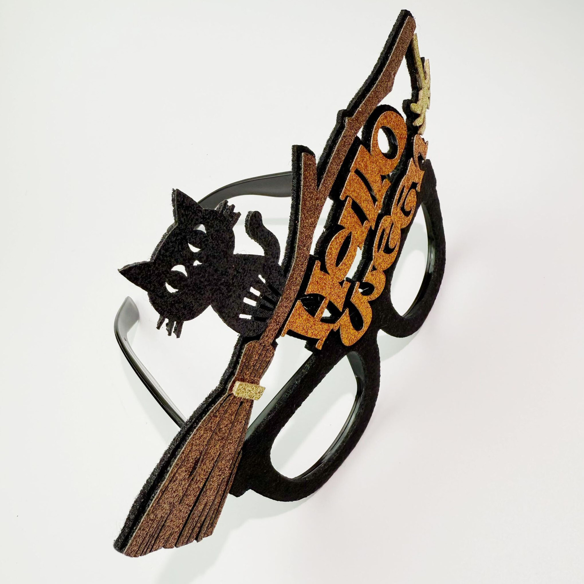 스팟 검은 고양이 빗자루 안경