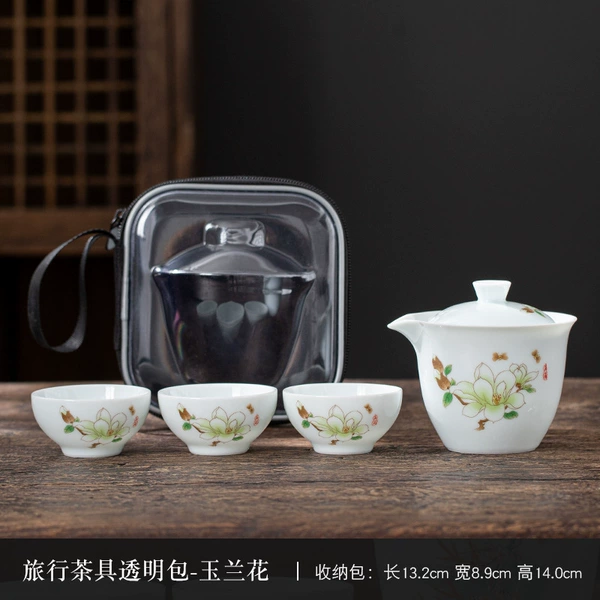 Tea set for traveling, orchid