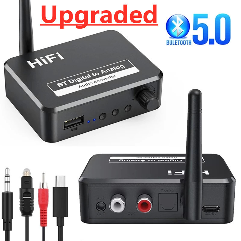 Bluetooth 5.3 Receiver Converter Digital to Analog Audio Adapter Digital to Analog Plug in U Disk Bluetooth 5.3 Receiver Converter Digital to Analog Audio Adapter Digital to Analog Plug in U Disk