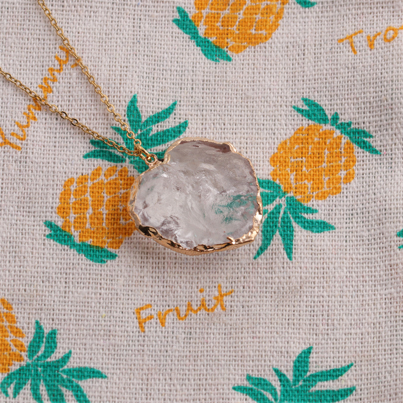 wholesale jewelry irregular heart moon pendant stainless steel necklace nihaojewelry