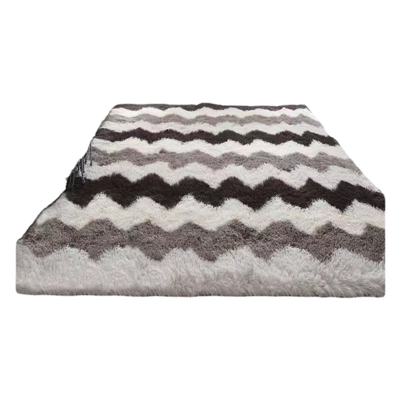 Alfombra de lana de seda de Amazon, estilo ins, sala de estar, alfombra de teñido anudado, dormitorio, manta de cabecera resistente a la suciedad y fácil de cuidar, suministro directo de fábrica