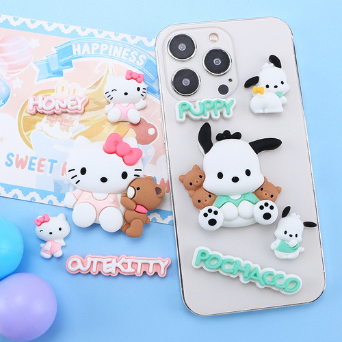 Cartoon animal character large card cute DIY cream gel phone case, hair clip headband hair accessory resin accessories wholesale
