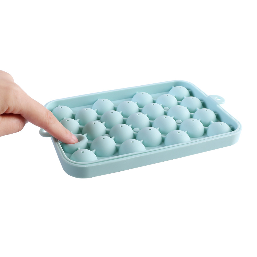 25-Count Large Capacity Homemade Ice Tray Household with Lid Whiskey Ice Ball Mold Pressed Silicone Ice Ball Mold Wholesale
