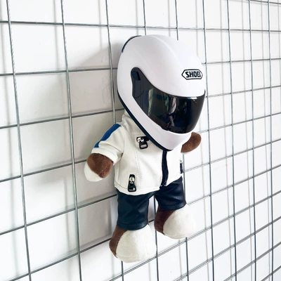 Motosiklet dəbilqələri doll helmet bear AGV - height-28cm-color-white-bear-shoei-matte-white-upgraded-tail-wing