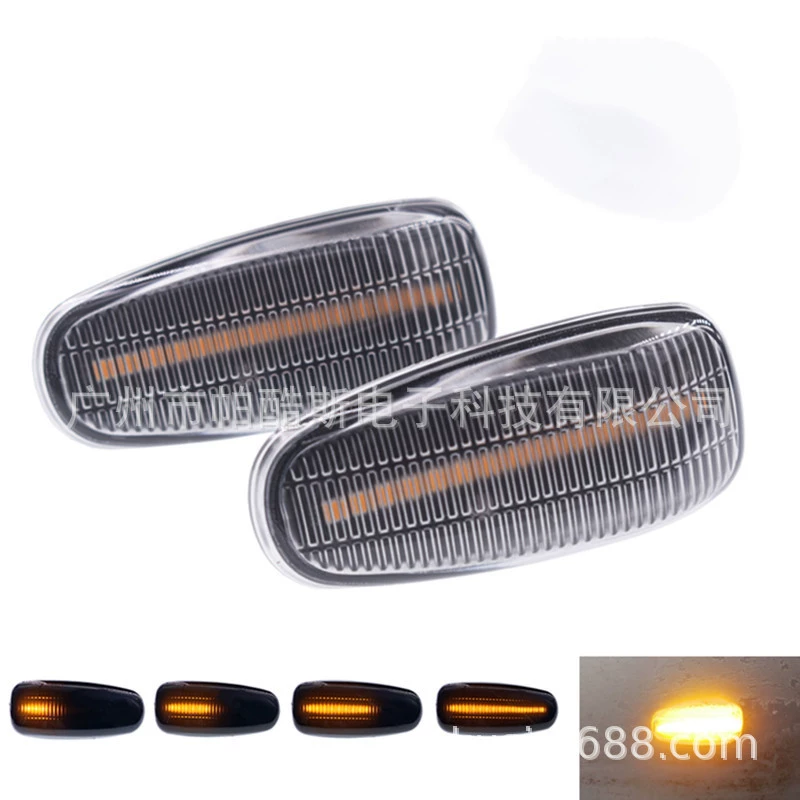 Применимо к Mercedes-Benz E-Class W210/C-Class W202/SLK-Class R170, светодиодный фонарь лопасти с проточной водой, боковой сигнал поворота