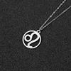 Zodiac signs, brand accessory, fashionable trend necklace stainless steel suitable for men and women, European style, simple and elegant design, custom made