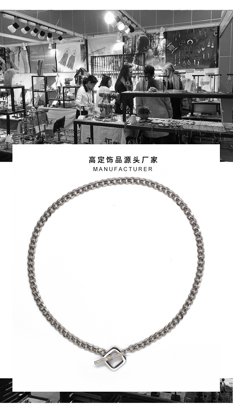 17g Weight Vacuum Plating Gold Plating Process Wholesale Jewelry Simple Style Lock 304 Stainless Steel 14K Gold Plated Plating Necklace