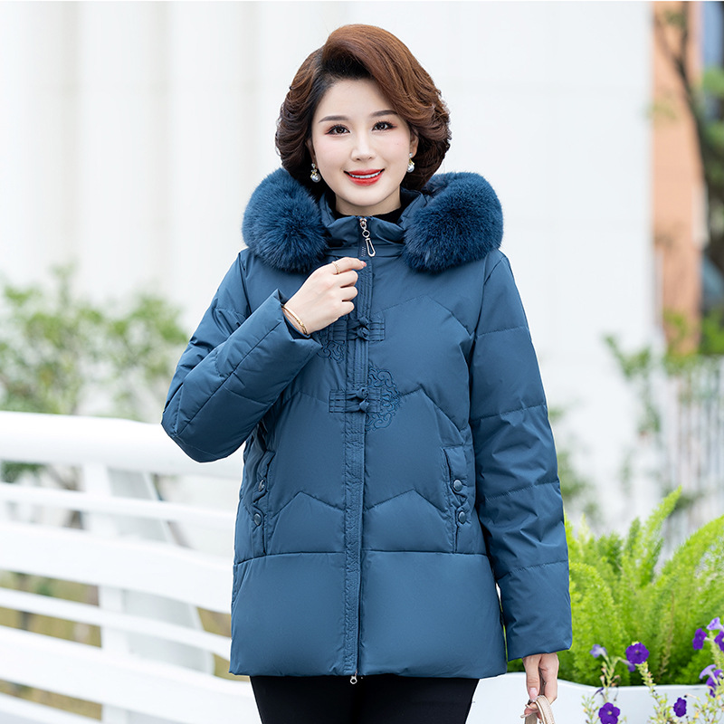 大码中老年新款妈妈羽绒服女装冬装老年人冬季奶奶装外套加厚衣服