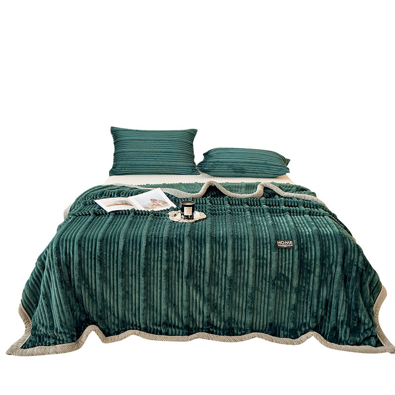 Otoño y invierno lana de conejo leche mantas de peluche invierno grueso mantas de peluche de coral siesta de oficina sofá mantas para la cama