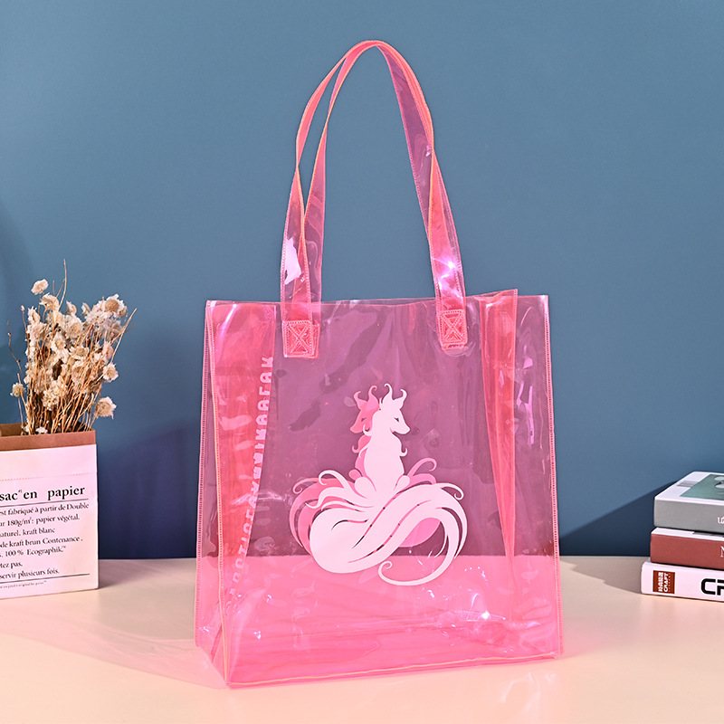 新款透明EVA购物手提袋幻彩镭射塑料包装礼品袋 pvc购物单肩包包