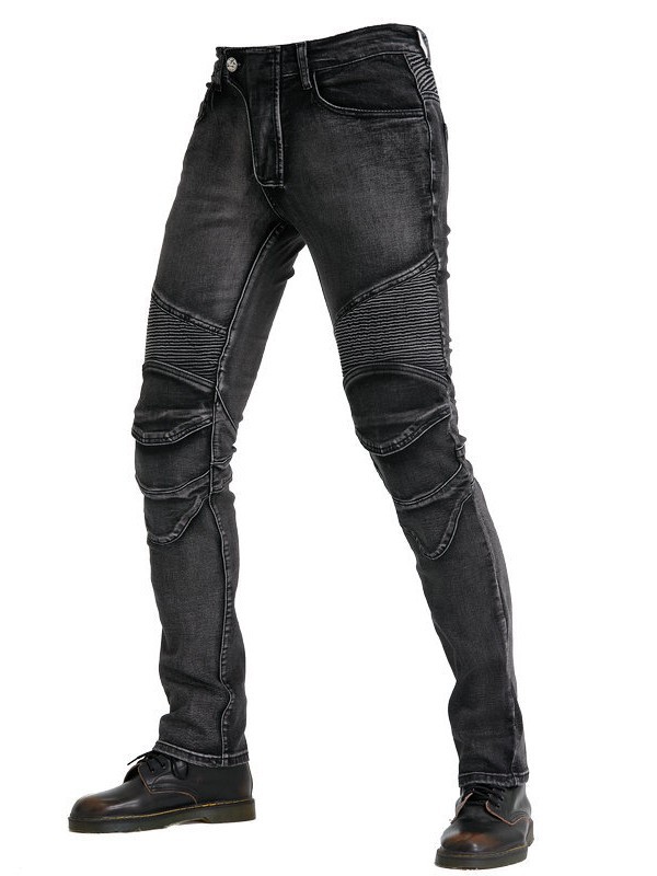 Directo de fábrica de la motocicleta pantalones vaqueros de los hombres de la motocicleta retro pantalones de montar carreras anti-Caída de cross-country pantalones lavados azul