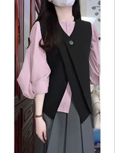 套装女秋季新款韩系穿搭不规则马甲长袖上衣百褶半身裙三件套