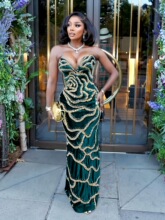 T 65605 Sexy V Neck Mermaid Evening Dress �Ը���β�����