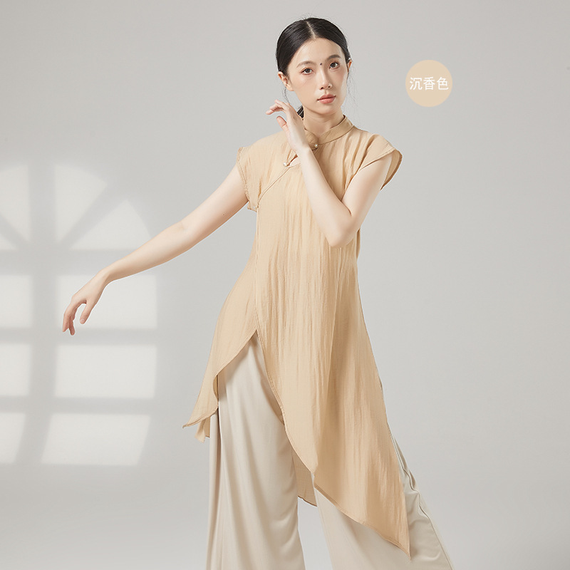 新款古典舞服女飘逸新中式舞蹈服古风旗袍练功服中国舞演出服|undefined