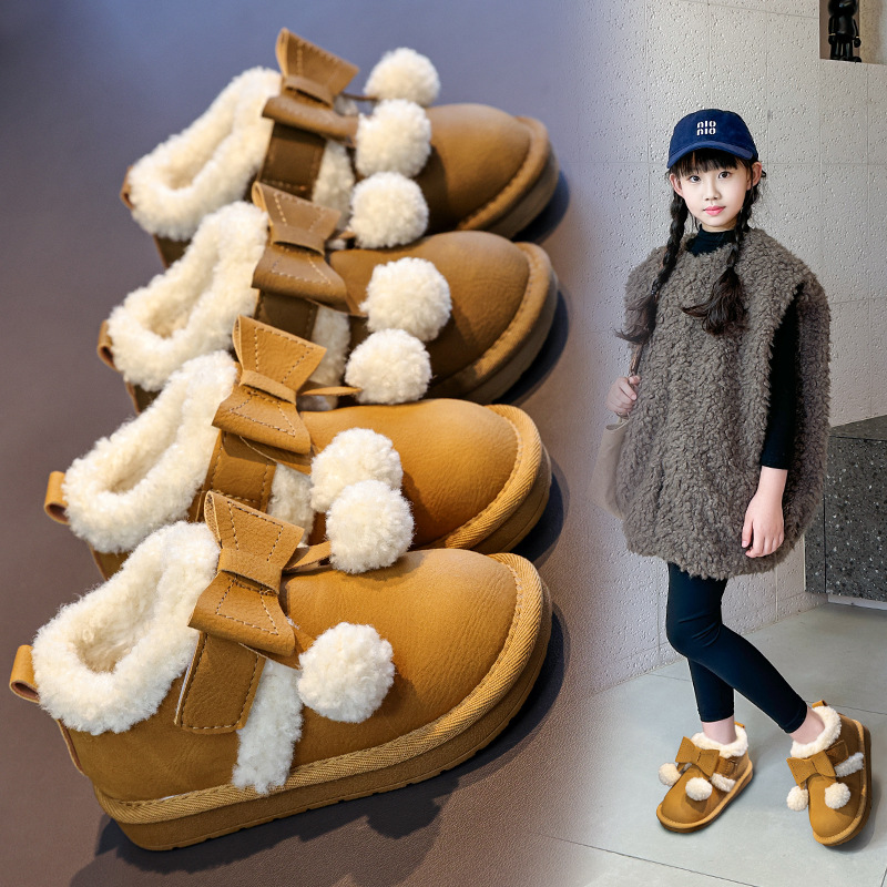 Girls Birkenstock Snow Boots 2025 Winter New Baby Snow Cotton Children's Velvet Thickened Warm Large Cotton Shoes