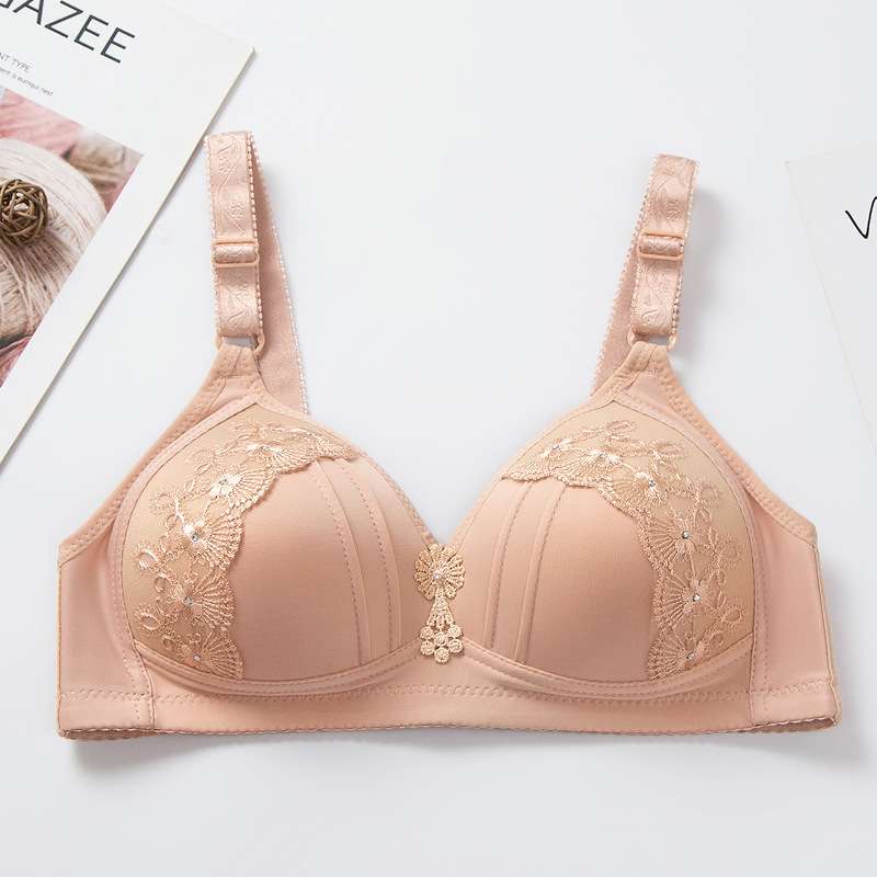 Jiao rongcai más tamaño inalámbrico sujetador de mujer taza grande taza delgada brillante ajustable mama-recepción madre sujetador