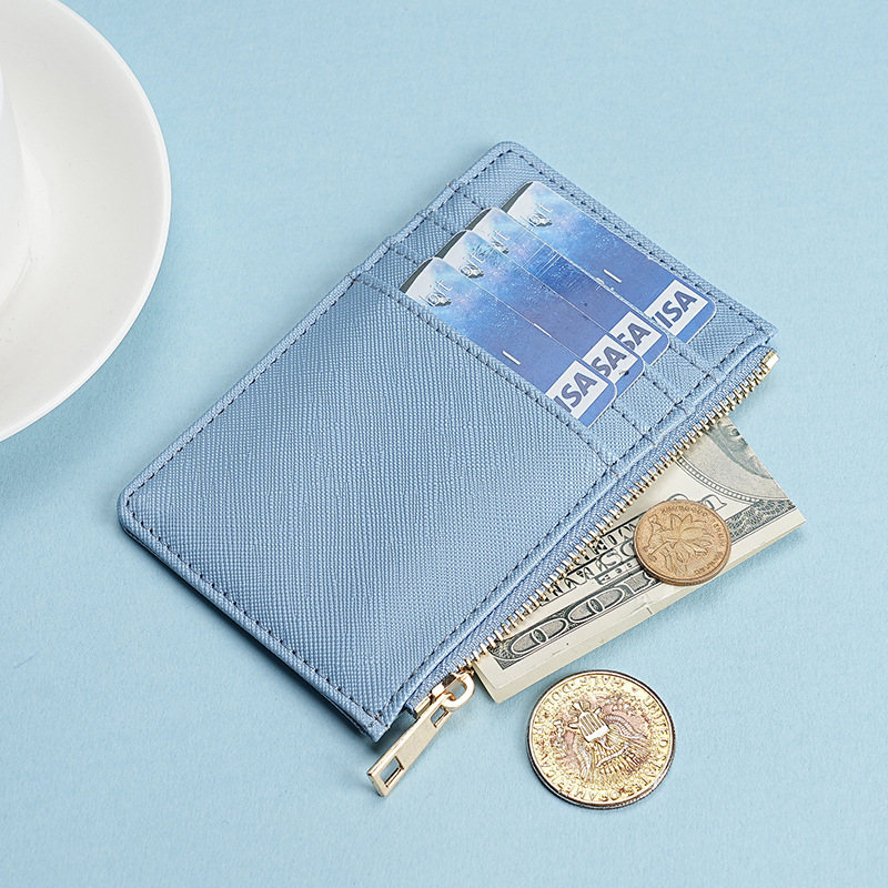 Small large capacity card holder exquisite small zipper bag portable simple student pu leather material wholesale wallet