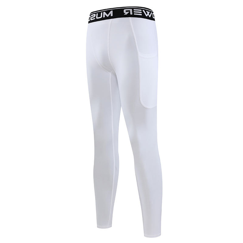PRO deportes apretados pantalones de secado rápido de los hombres de bolsillo incorporado stretch baloncesto fútbol entrenamiento polainas corriendo pantalones de fitness