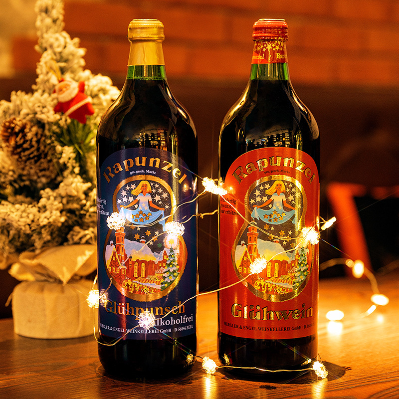 德国长发公主热红酒女生低度无醇甜红葡萄酒 1L霍夫堡圣诞热红酒