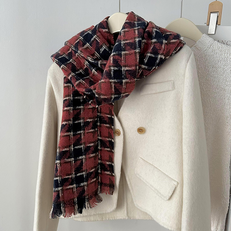 Bufandas de cachemira de imitación de mujeres 2025 invierno de alta calidad espesa alargada bufandas de cuadrilátero caliente bufandas de cuello cubierta chal