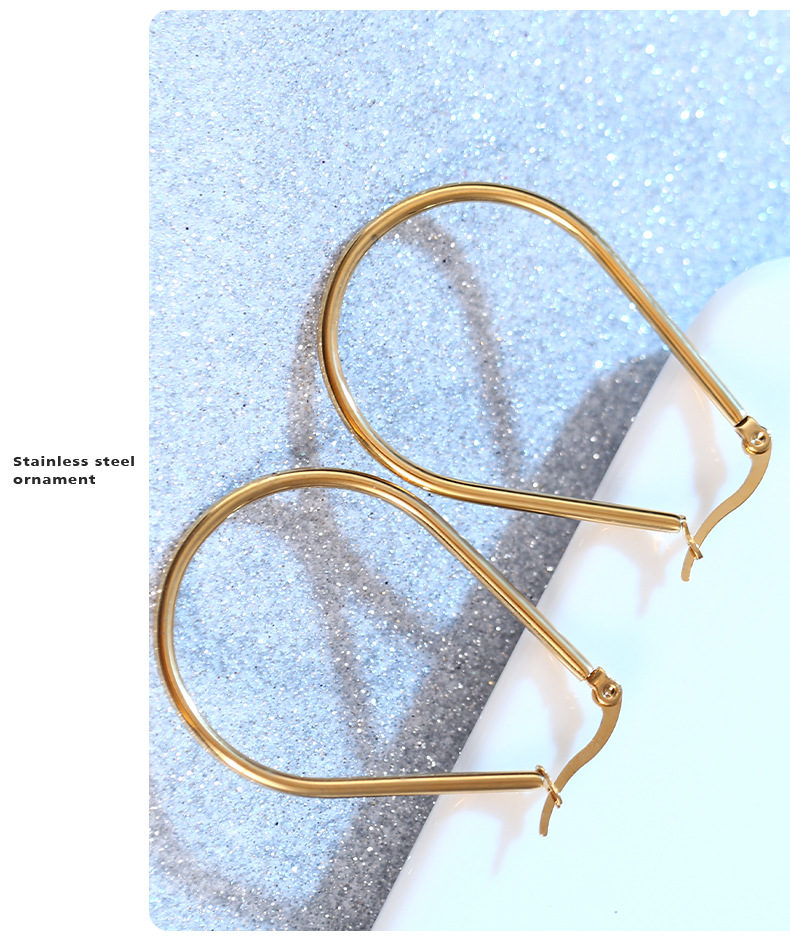 Fashion U Shape Stainless Steel Plating Earrings 1 Pair