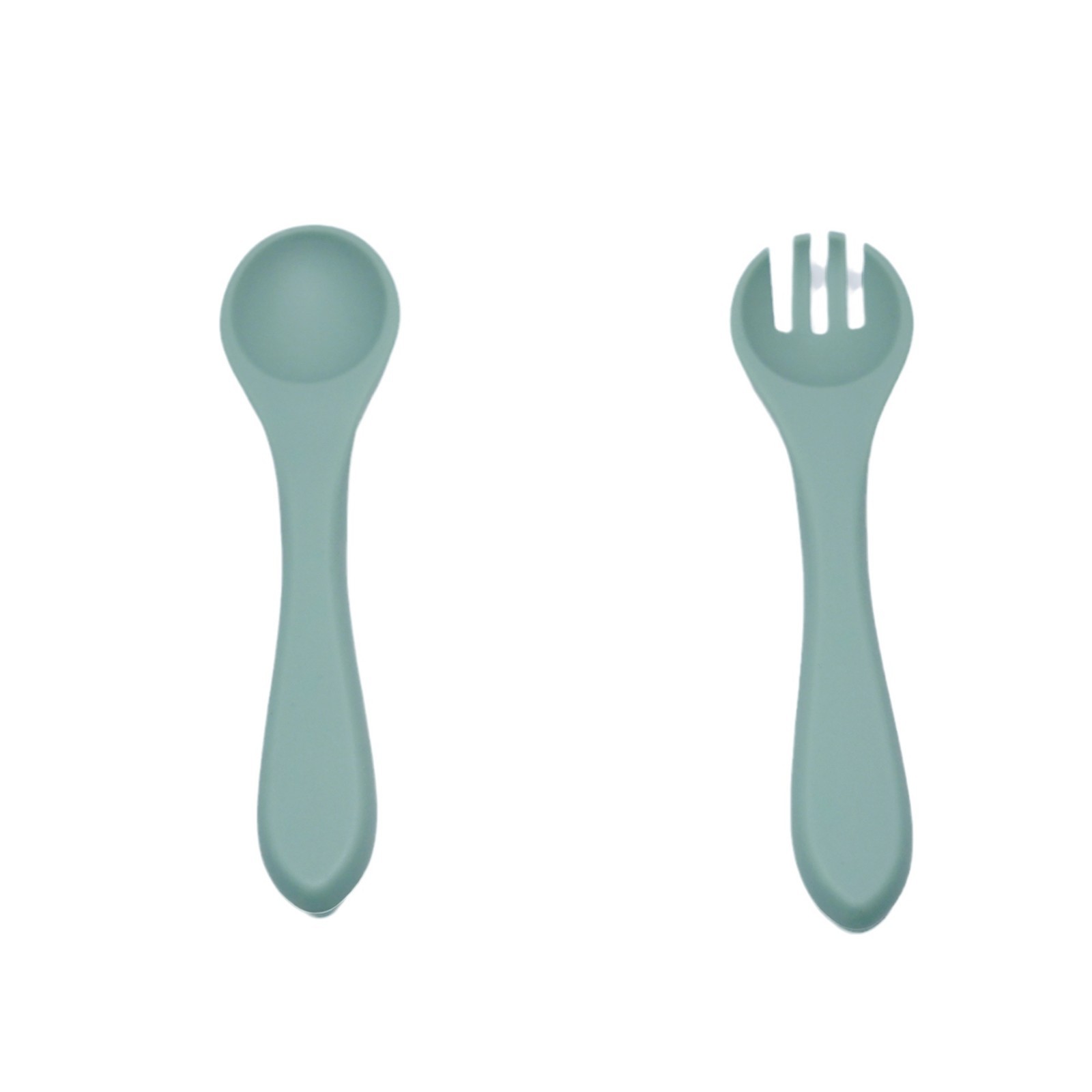 Inventario de alimentos para bebés cucharas de grado alimenticio para bebés aprenden a comer todo el cucharón de silicona dibujos animados color sólido cucharas suaves al por mayor