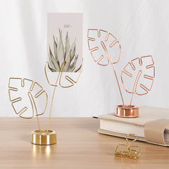 Creative photo storage metal turtle leaf note holder Nordic ins desktop business card display photo ornaments wholesale