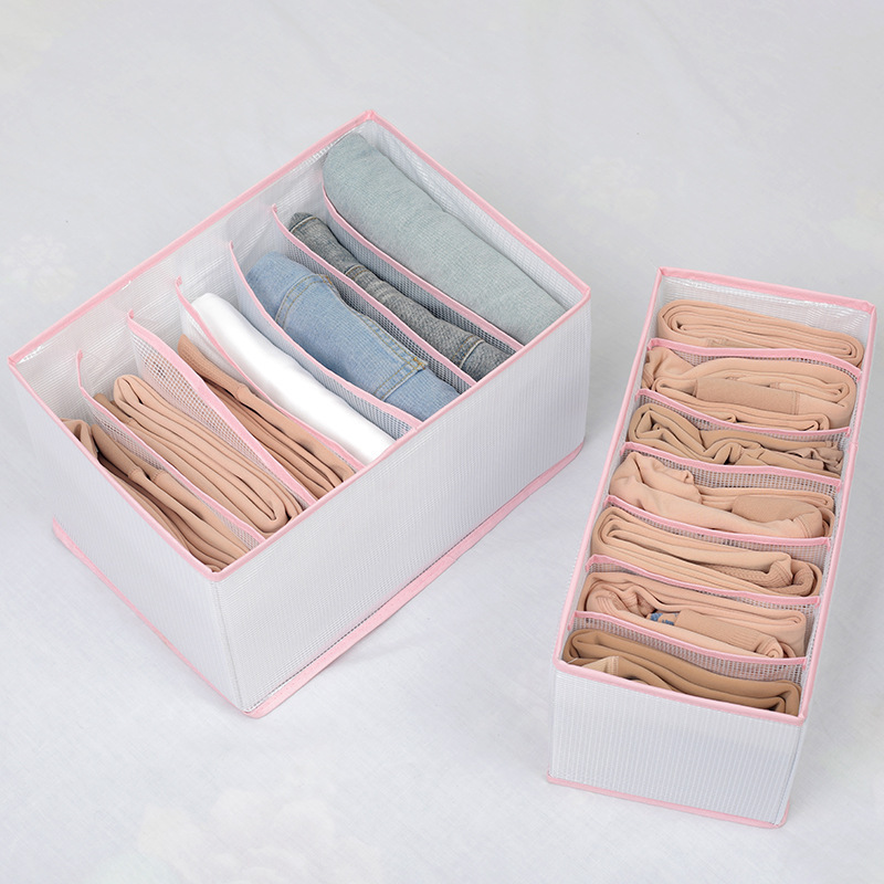 Ropa interior de malla transfronteriza pantalones caja de almacenamiento jeans cesta de almacenamiento transparente armario ropa caja de almacenamiento cajón