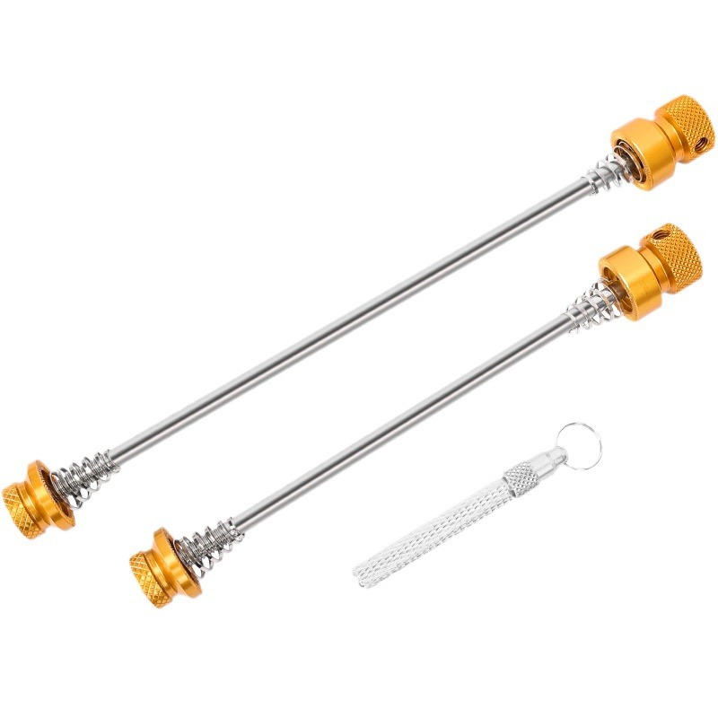 Bicicleta de carretera de montaña antirrobo palanca de liberación rápida juego de ruedas de bicicleta eje delantero y trasero eje fijo universal tornillo