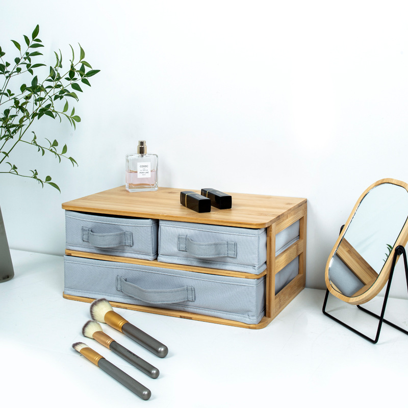 Caja de almacenamiento de cosméticos escritorio de alta sensación tocador lápiz labial ceja caja de acabado de gran capacidad de productos de cuidado de la piel estante