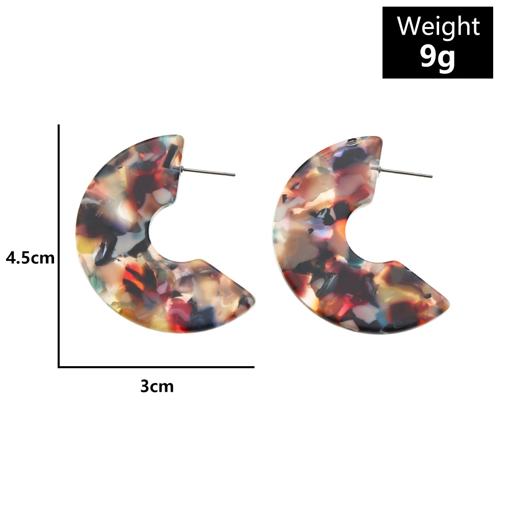 Naizhu European And American Popular Ornament Graceful Personality Acrylic Earrings Irregular Color Earrings Factory Wholesale display picture 23