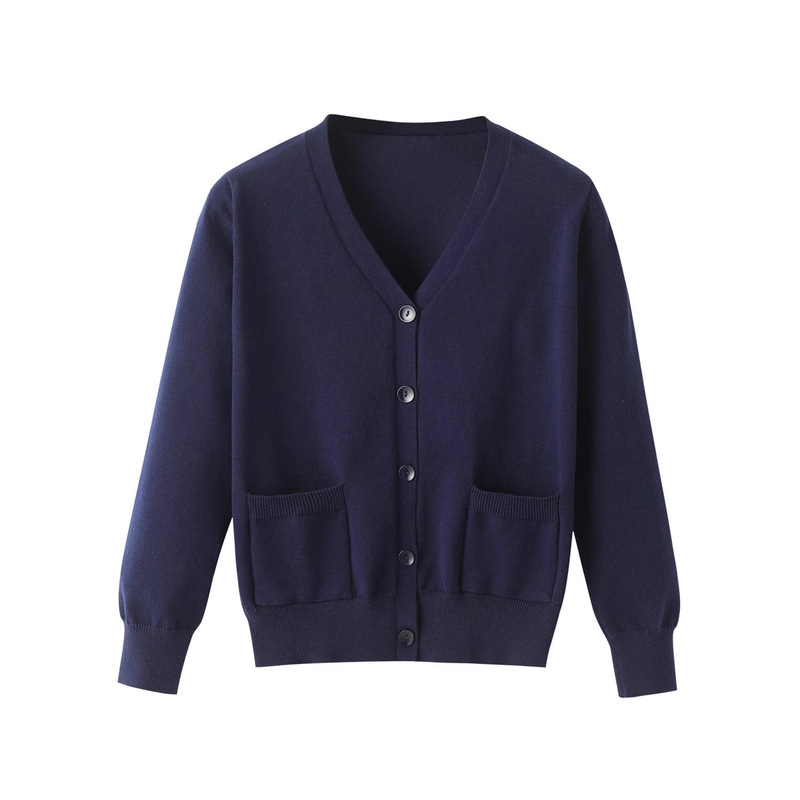 Nurse Sweater Women's Outwear Navy Blue Group Work Clothes Plus Logo Spring & Fall Knitted Cardigan Outer Top